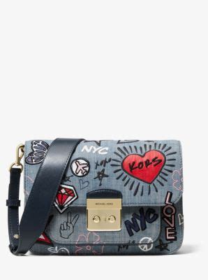 michael kors sloan editor embroidered denim shoulder bag|Michael Kors Sloan Editor Shoulder Bag .